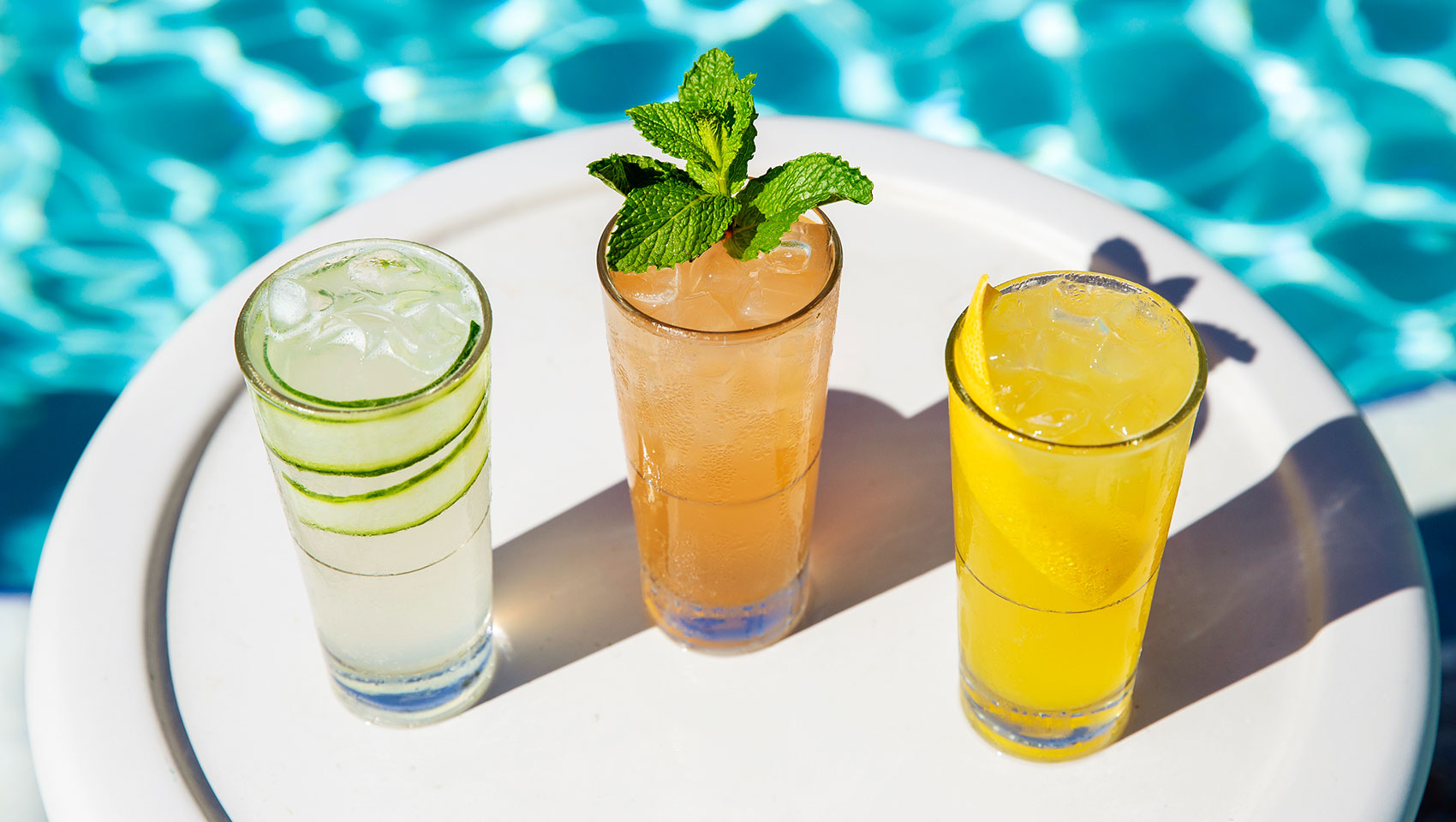 heaton's reef bar cocktails by the pool