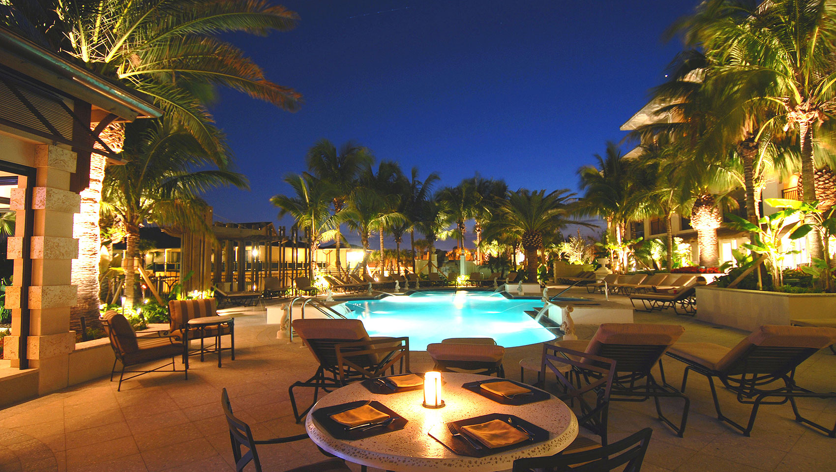 night on the pool deck